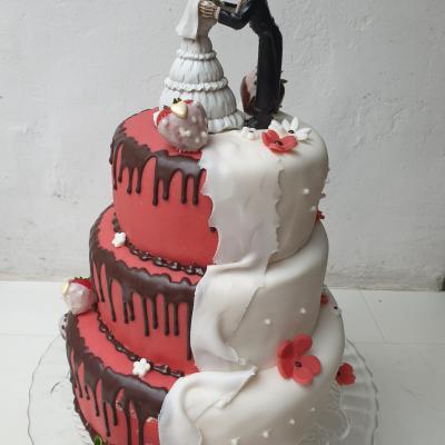 Halb Marzipan halb Fondant Torte
