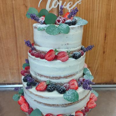 blaue Naked Cake